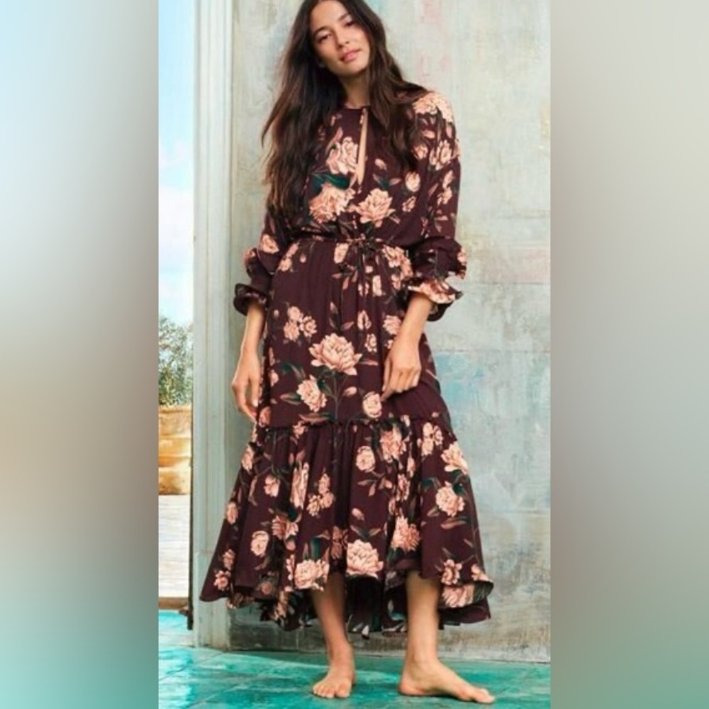 NWT Johanna Ortiz x H&M Pink Floral Long Sleeve Dress - Picture 2 of 11